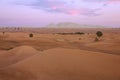 Dubai sand desert sunset view, UAE Royalty Free Stock Photo