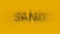 Sand disintegrates illustration on yellow background concept