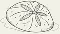 Sand Dollar on Sand Beach Element, vector design Generative AI Royalty Free Stock Photo