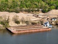 Sand dredging operation on the Arkansas river Royalty Free Stock Photo