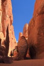 Arches National Park, Rock Fins near Sand Dune Arch at Devils Garden, Southwest Desert, Utah, USA Royalty Free Stock Photo