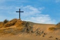 Sand Dune Black Cross Royalty Free Stock Photo