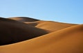 Golden sand dunes in desert , Iran