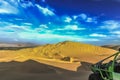 The sand dune desert near the oasis of Huacachina, Peru Royalty Free Stock Photo