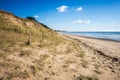 Sand dune and fence on a beach, Re Island, France Royalty Free Stock Photo