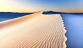 a sand dune on white sand national park with sunset sky