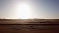 Sand dunes aerial at sunset. Summer vacations, wild desert nature in Africa. Royalty Free Stock Photo