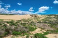 Sand dunes along the shore on the outer banks. Sintra , Portugal Royalty Free Stock Photo