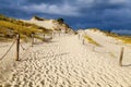 Sand dunes on the Baltic coast in the morning Royalty Free Stock Photo