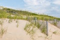 Sand Dunes, Beach Grass and Sand Fences at Nags Head Royalty Free Stock Photo