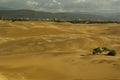 Sand dunes and the city of Coro in Venezuela Royalty Free Stock Photo