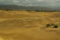 Sand dunes and the city of Coro in Venezuela