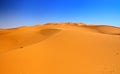 Sand dunes and cloudless blue sky Royalty Free Stock Photo