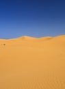 Sand dunes and cloudless dark sky Royalty Free Stock Photo