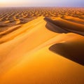 Sand dunes in desert Aerial view of the Beautiful sand dunes in the Sahara