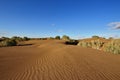 Sand dunes on the desert in Iran Royalty Free Stock Photo