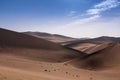 The sand dunes at the Echoing Sand Mountain near the city of Dunhuang, in the Gansu Province