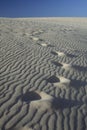 Sand dunes with footprints