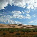 Sand dunes in gobi desert in mongolia Royalty Free Stock Photo