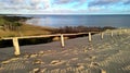 Sand dunes and gulf, Lithuania Royalty Free Stock Photo