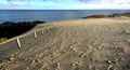 Sand dunes and gulf, Lithuania Royalty Free Stock Photo