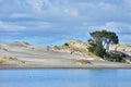 Sand dunes at harbor channel