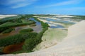 Sand dunes and lagoons. Tatajuba. Ceara, Brazil Royalty Free Stock Photo