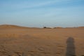 Sand dunes of Maspalomas with lighthouse on Gran Canaria, Spain Royalty Free Stock Photo