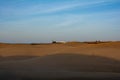 Sand dunes of Maspalomas with lighthouse on Gran Canaria, Spain Royalty Free Stock Photo