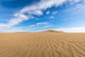 Sand in the Dunes of Maspalomas, a small desert on Gran Canaria, Spain. Sand and sky. Royalty Free Stock Photo