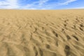 Sand in the Dunes of Maspalomas, a small desert on Gran Canaria, Spain. Sand and sky. Royalty Free Stock Photo
