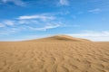 Sand in the Dunes of Maspalomas, a small desert on Gran Canaria, Spain. Sand and sky. Royalty Free Stock Photo