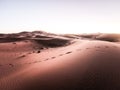 Sand dunes in the morrocan desert Royalty Free Stock Photo