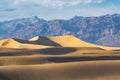 Sand dunes and mountains, close up view. Death Valley National Park Royalty Free Stock Photo
