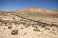 Sand dunes and mountains near Sotavento beach on Jandia peninsul Royalty Free Stock Photo