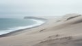 Foggy Day: Pastel-colored Landscapes Of Sand Dunes And Ocean