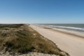 Sand dunes near to the sea with blue sky