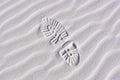 Sand Dunes, ripples boot print Royalty Free Stock Photo