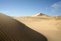 Sand dunes rippling in the desert