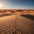 Sand dunes in the Sahara desert made with Generative AI Royalty Free Stock Photo