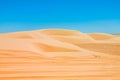 Sand dunes of Sahara desert near Ong Jemel in Tozeur,Tunisia. Royalty Free Stock Photo