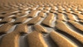 Sand dunes with shallow water creating rippled patterns in low Royalty Free Stock Photo