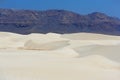 Sand dunes of Stero on the background of the mountains in Socotra island, Yemen Royalty Free Stock Photo