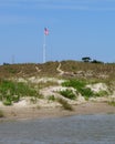 Sand dunes and tide pool at Fort Macon Royalty Free Stock Photo