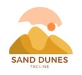 Sand dunes vector logo template design