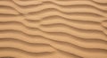 Sand dunes with a wavy pattern created by the wind, featuring fine, light brown grains. The texture Royalty Free Stock Photo