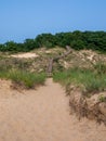 Sand dunes at West Beach Dune Succession Trail, Indiana Dunes National Park lake shore in Summer Royalty Free Stock Photo