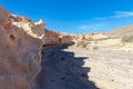 sand escarpments in enchanted ravine in the municipality of La Oliva Royalty Free Stock Photo