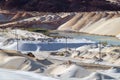 Sand extraction with machinery at quartz quarry