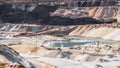 Sand extraction at at quartz quarry hills terrain